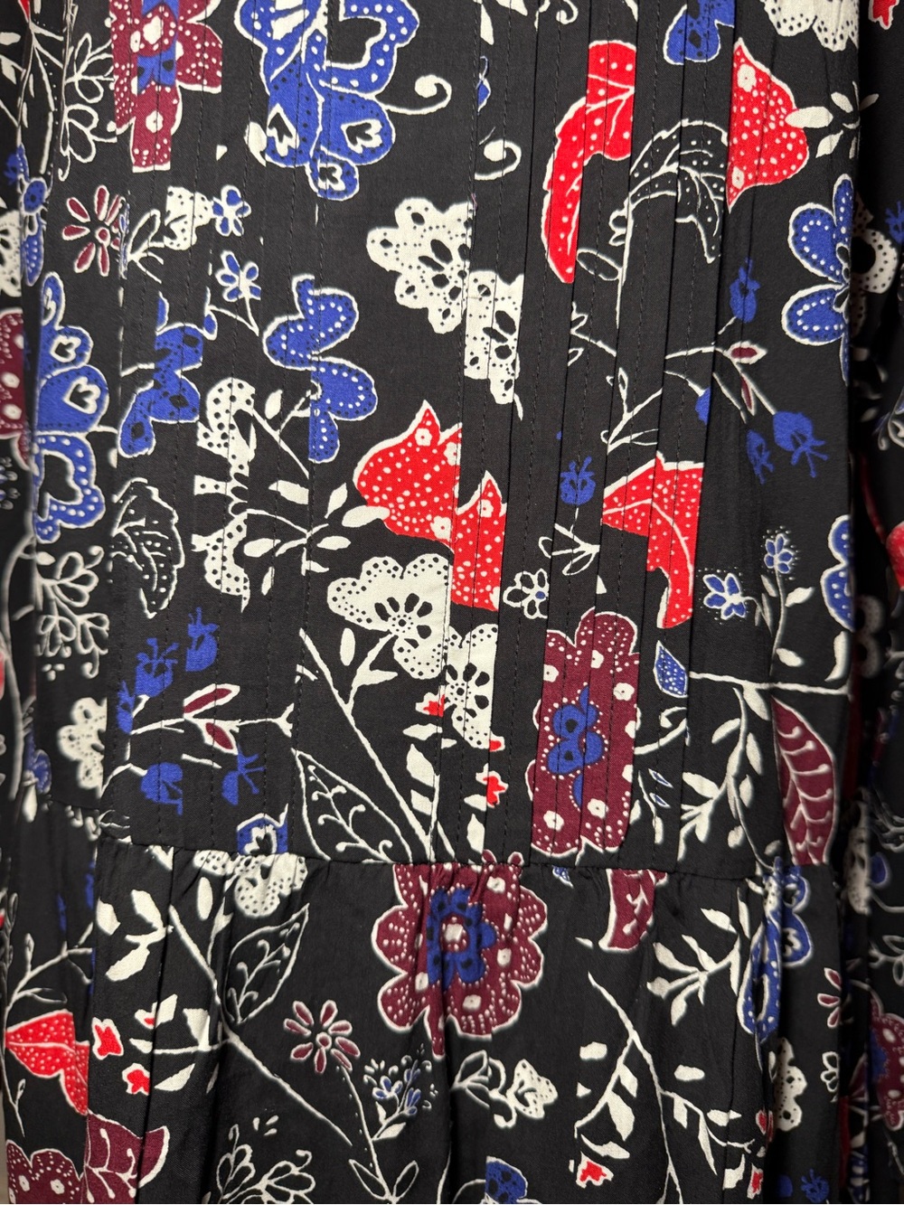 NWT Old Navy Dress Womens Large Tall Black Long Sleeve Floral Print Boho - Picture 3 of 11